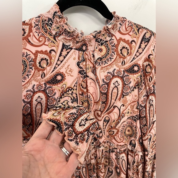 Anthropologie Blush Paisley Long Sleeve Dress - Picture 5 of 10